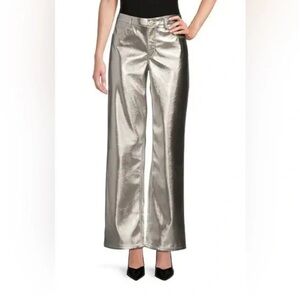 Gibson & Latimer Perfect Fit Stretch Metallic‎ High Rise Palazzo pants 12